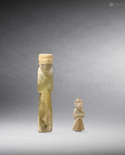 Two jade figures of a man