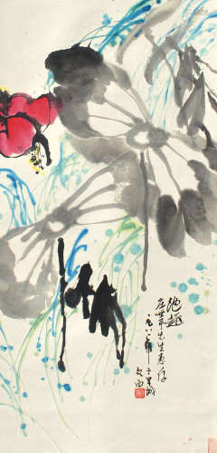 1933- 刘文西池趣设色纸本立轴