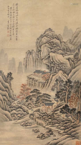 1720-1797 王宸山水设色纸本立轴