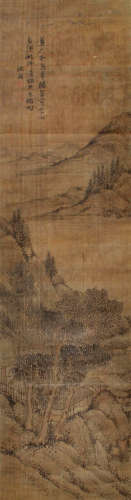 1427-1509 沈周山水设色绢本立轴