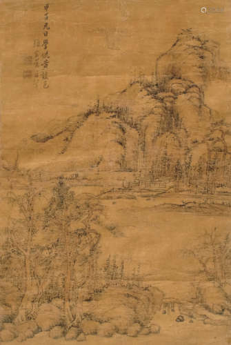 1686-1756 张宗苍山水水墨绫本立轴