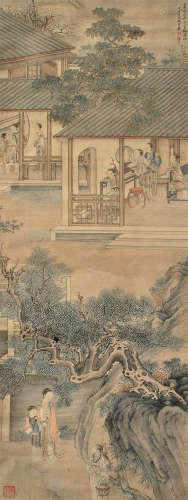 1773-1828 改琦汉宫春晓设色纸本立轴