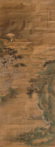 1502-1575 文伯仁山水设色绢本镜框