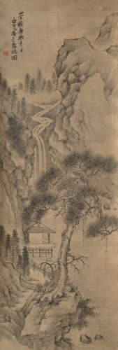 1570-1644 张瑞图山水水墨纸本立轴