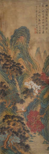 1761-1829 张崟山水设色绢本立轴