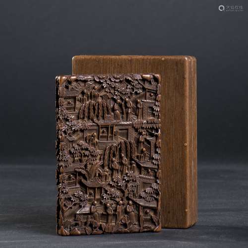 A SANDALWOOD CARD CASE