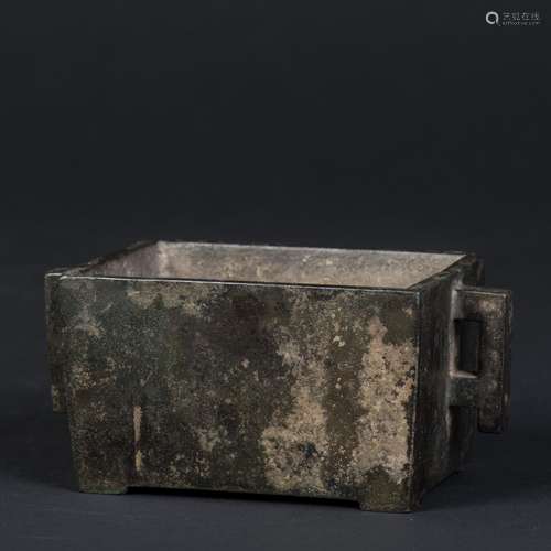 A CHINESE BRONZE MANGER-FORM CENSER