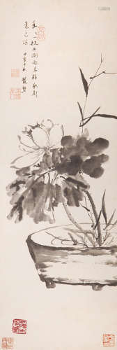 张伯驹(1898-1982) 一枕西湖雨 设色纸本 立轴