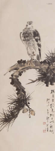 王雪涛（1903-1982） 松鹰图 设色纸本 镜心