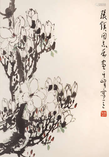 孙其峰（b.1920） 玉兰 设色纸本 镜心