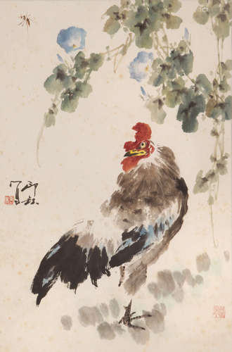萧朗（1917-2010） 大吉图 设色纸本 立轴