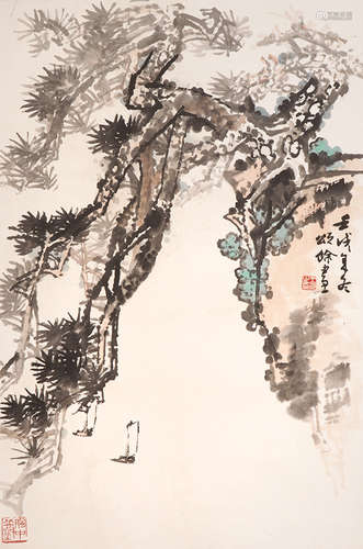 赵松涛(1916-1993) 冬梅味雪 设色纸本 立轴