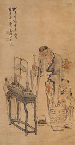 包楷(1736-1820) 人物中堂 设色纸本 立轴