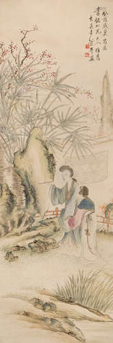 管平湖(1897-1967) 故事人物图 设色绢本 立轴