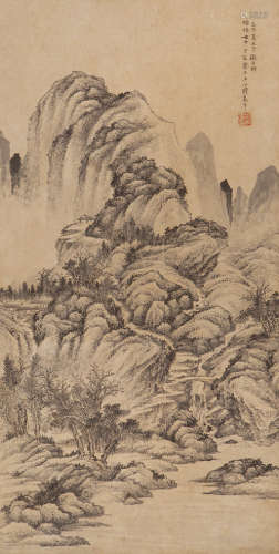 周乔年(1893-1972) 山水 设色纸本 立轴
