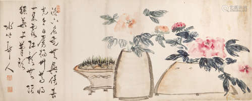 徐世昌(1855-1939) 清供图 设色纸本 镜心