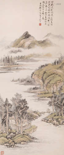 樊浩霖(1885-1962) | 山水 设色纸本 镜心