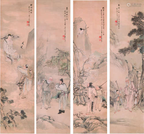 王崧（1752-1837） 银河鹊桥 设色纸本 立轴