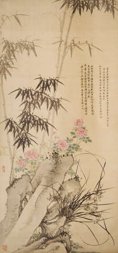吴待秋（1878-1949） 花卉 设色纸本 立轴