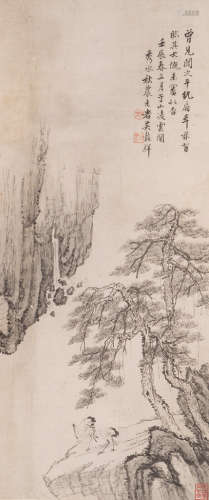 吴秋农(1848-1903) 松鹤图 设色纸本 立轴