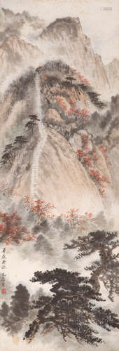 周元亮(1904-1995) 华岳新秋 设色纸本 立轴