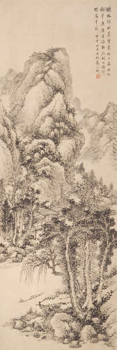 戴以恒（1826-1891） 疏林掩映 设色纸本 立轴