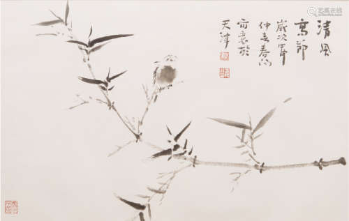 霍春阳（b.1946） 清风高节 设色纸本 镜心