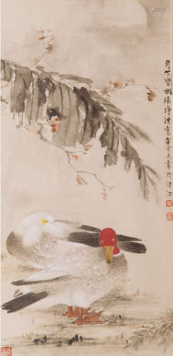 吴宗易(b.1983） 花鸟 设色纸本 镜框