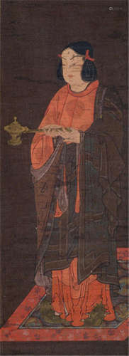 AN ANONYMOUS PAINTER, Japan, Edo period, a painting of Prince Shôtoku, ink, colour and gold on paper - Property from a Dutch private collection, acquired before 2016 - Minor wear, framed under glass