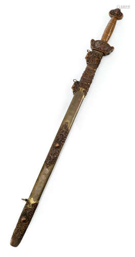 A COPPER AND METAL SWORD