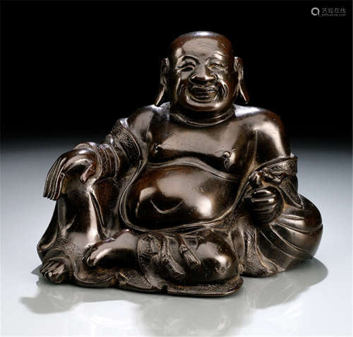A BRONZE FIGURE OF HVASHANG, CHINA, early Qing dynasty