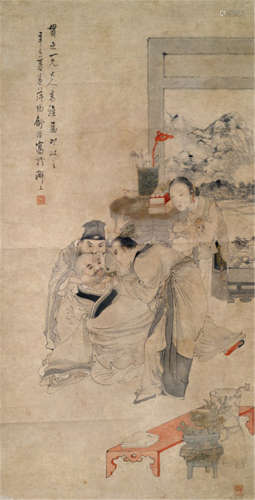 Shu Hao (1841-1901), China, dated 1881, A Doctor's Treatment in the Scholar's Studio