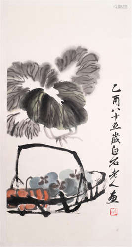 Qi Baishi (1864-1957) attr. Fruit Basket and Cabbage