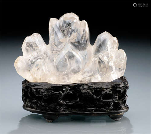 A CARVED ROCK CRYSTAL BRUSH REST, China, Kangxi four-character inscription, 18th/19th ct