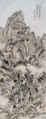In the Style of Dong Bangda (1699-1769), Mountain Landscape with Scholar's Retreat