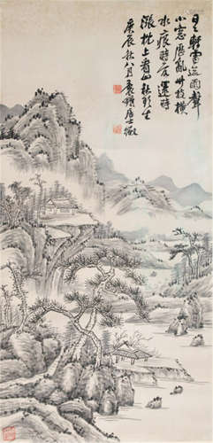 Wu Zheng (1878-1949): Literati Landscape with Pavilion Beneath Pines