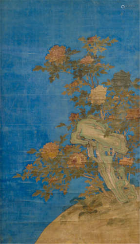 A FINE PAINTING OF A TREE PEONY AND ROCK, China, 18th/19th ct
