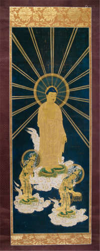 BUDDHA AMITABHA AND TWO BODHISATTVAS
