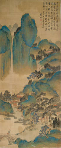 In the Style of Wen Zhengming (1470-1559), Spring Landscape in the Blue and Green Style, China, Qing dynasty