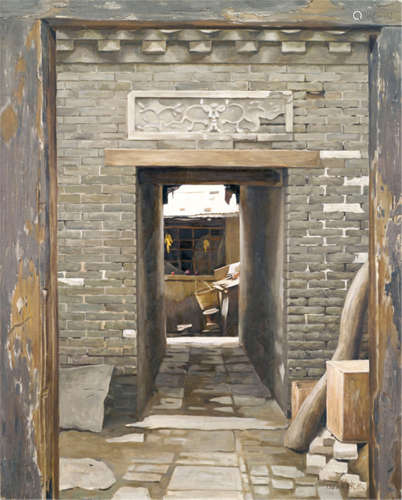TWO PAINTINGS OF BAO ZHEN (b. 1960): UNTITLED/TIBETAN HOUSES, China, dated 1989 and July 1989 - Oil/canvas - Exhibited and published in: Beijing Imperial City Art Museum (Edts.): The Western Eye, Beijing 2006, no.13 and no.14 - Provenance: The Jürgen L. Fischer Collection, Ascona