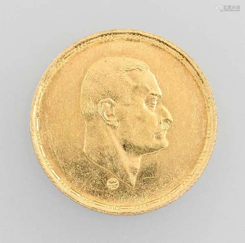 Gold coin, 1 Pound, Egypt/Nassa 1970s, YG 875/000