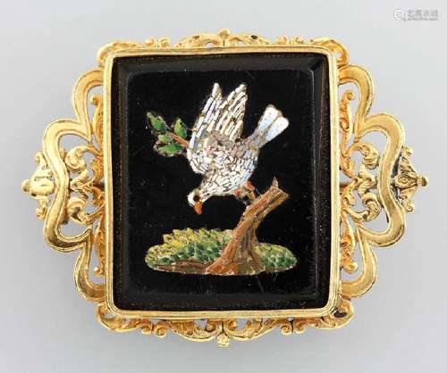 Brooch with Pietra-Dura-work, Italy approx. 1860/70