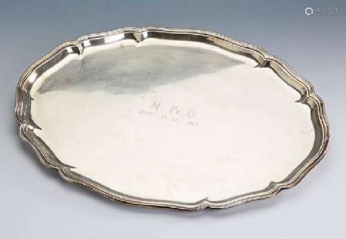 Big platter, 800 silver, Wilkens Bremen, 1920s