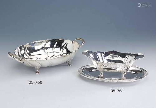 Sauce boat, France ca. 1910, silver 950, heavy, high