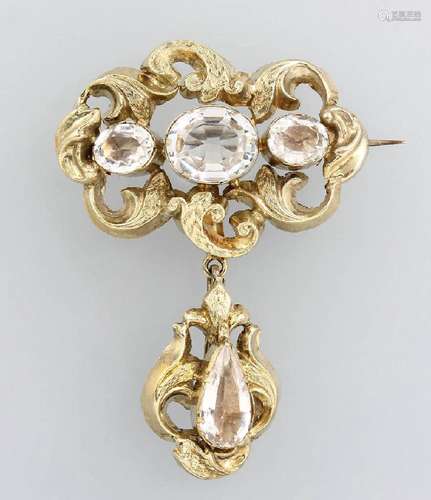 14 kt gold brooch with kunzites