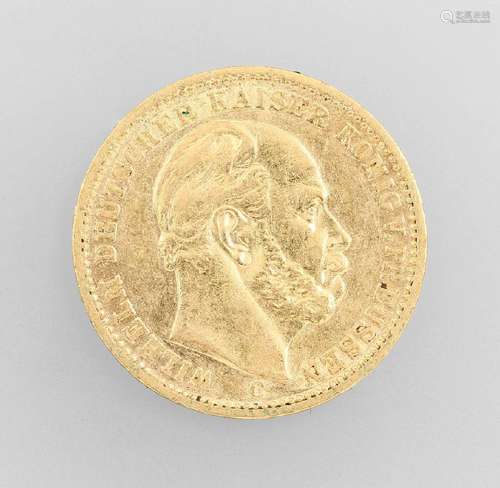 Gold coin, 20 Mark, German Reich, 1872