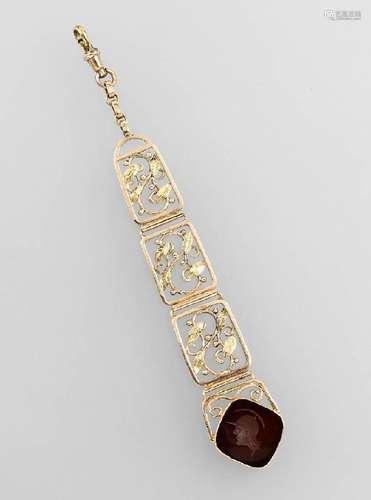 14 kt gold watchchatelaine, probably german approx.