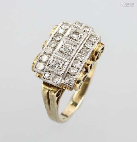 14 kt gold ring with diamonds