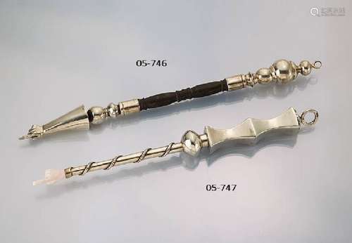 Torah pointer, Moskau, 1881, 84 silver, ebony handle