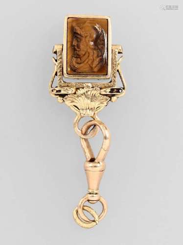 Signet pendant with tigers eye cameo